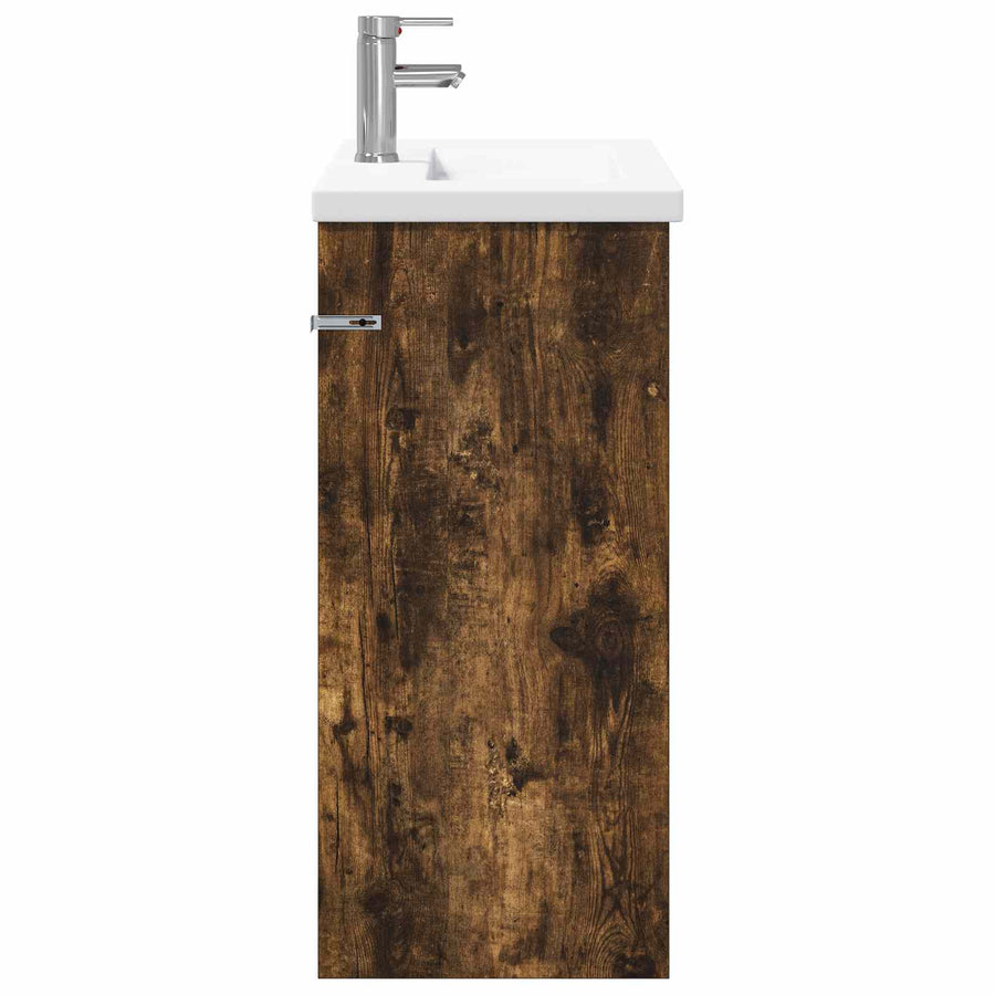 Badkamermeubelset Gerookt eiken 81 x 40 x 84,5 cm Bewerkt hout