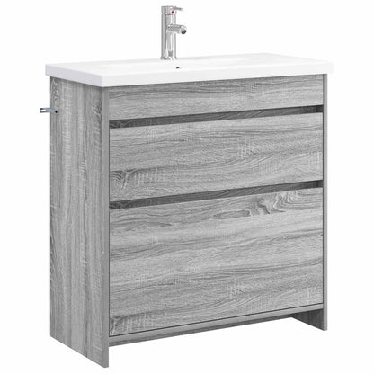 Badkamermeubelset Grijs Sonoma 81 x 40 x 84,5 cm Bewerkt hout