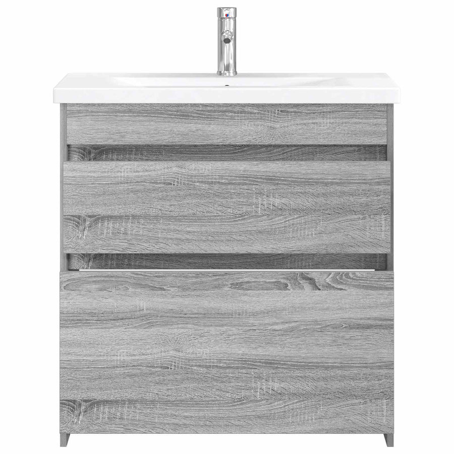 Badkamermeubelset Grijs Sonoma 81 x 40 x 84,5 cm Bewerkt hout