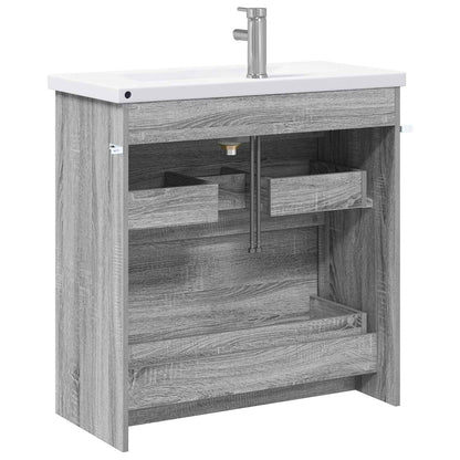 Badkamermeubelset Grijs Sonoma 81 x 40 x 84,5 cm Bewerkt hout