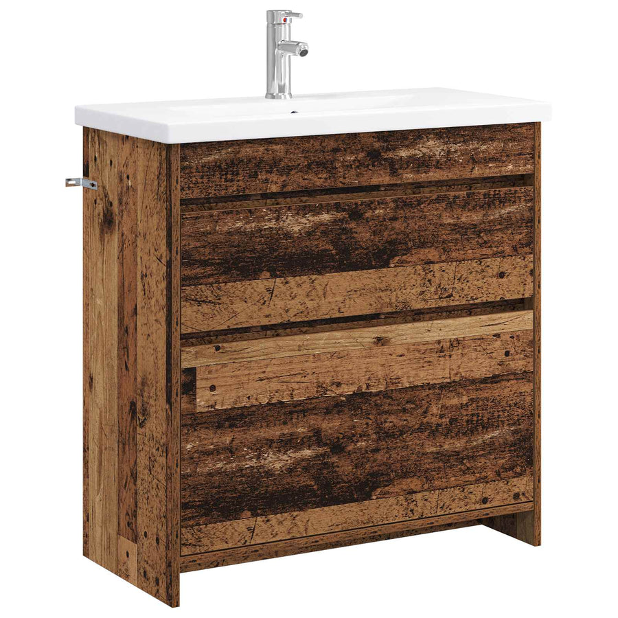 Badkamermeubelset Oud hout 81 x 40 x 84,5 cm Bewerkt hout