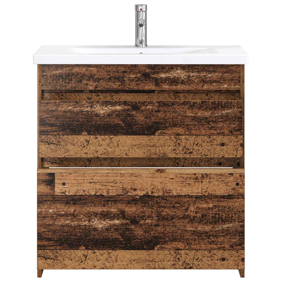 Badkamermeubelset Oud hout 81 x 40 x 84,5 cm Bewerkt hout
