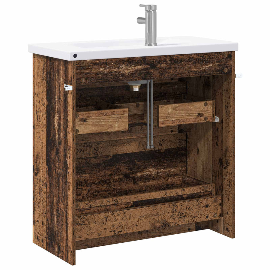 Badkamermeubelset Oud hout 81 x 40 x 84,5 cm Bewerkt hout