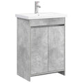 Badkamermeubelset Betongrijs 61 x 40 x 84,5 cm Bewerkt hout