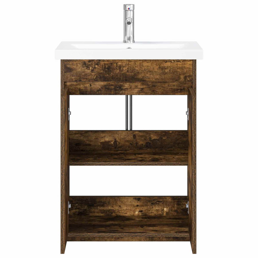 Badkamermeubelset Gerookt eiken 61 x 40 x 84,5 cm Bewerkt hout