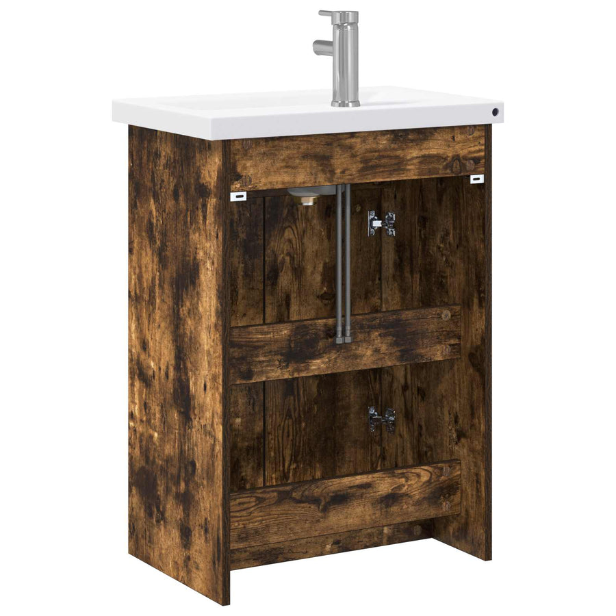 Badkamermeubelset Gerookt eiken 61 x 40 x 84,5 cm Bewerkt hout