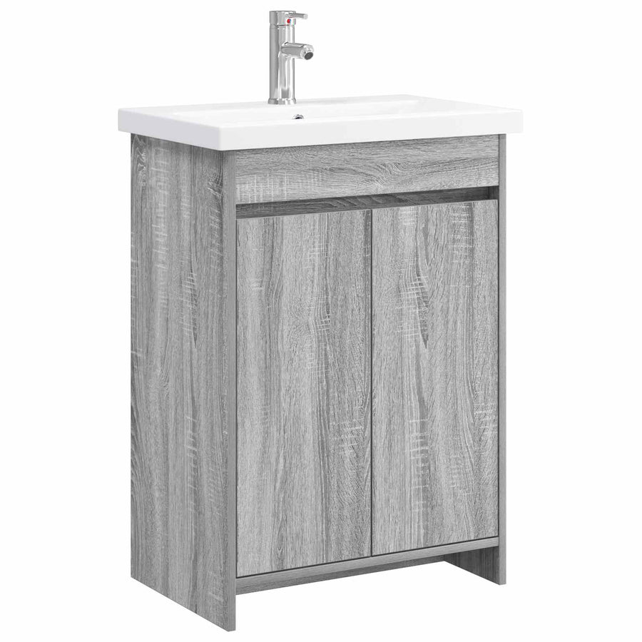 Badkamermeubelset Grijs Sonoma 61 x 40 x 84,5 cm Bewerkt hout