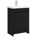 Badkamermeubelset Zwart eiken 81 x 40 x 84,5 cm Bewerkt hout