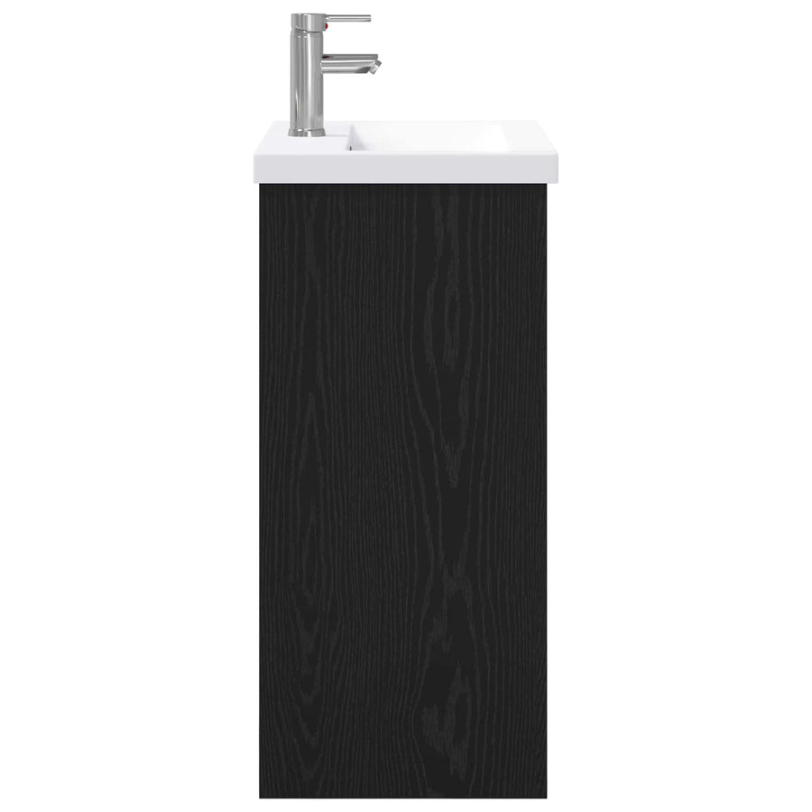 Badkamermeubelset Zwart eiken 81 x 40 x 84,5 cm Bewerkt hout