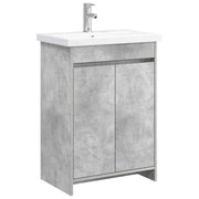 Badkamermeubelset 81x40x84,5 cm bewerkt hout betongrijs