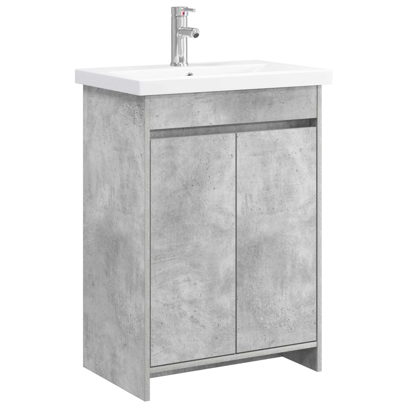 Badkamermeubelset Betongrijs 81 x 40 x 84,5 cm Bewerkt hout