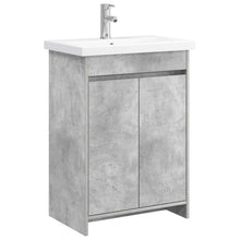 Badkamermeubelset Betongrijs 81 x 40 x 84,5 cm Bewerkt hout
