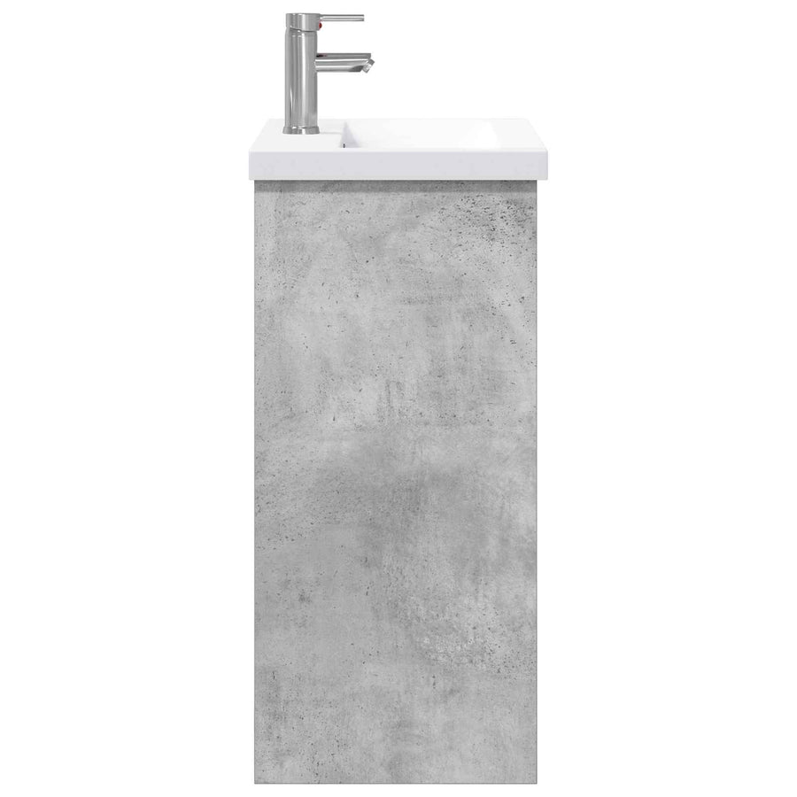 Badkamermeubelset Betongrijs 81 x 40 x 84,5 cm Bewerkt hout
