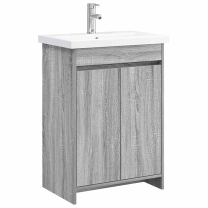 Badkamermeubelset Grijs Sonoma 81 x 40 x 84,5 cm Bewerkt hout