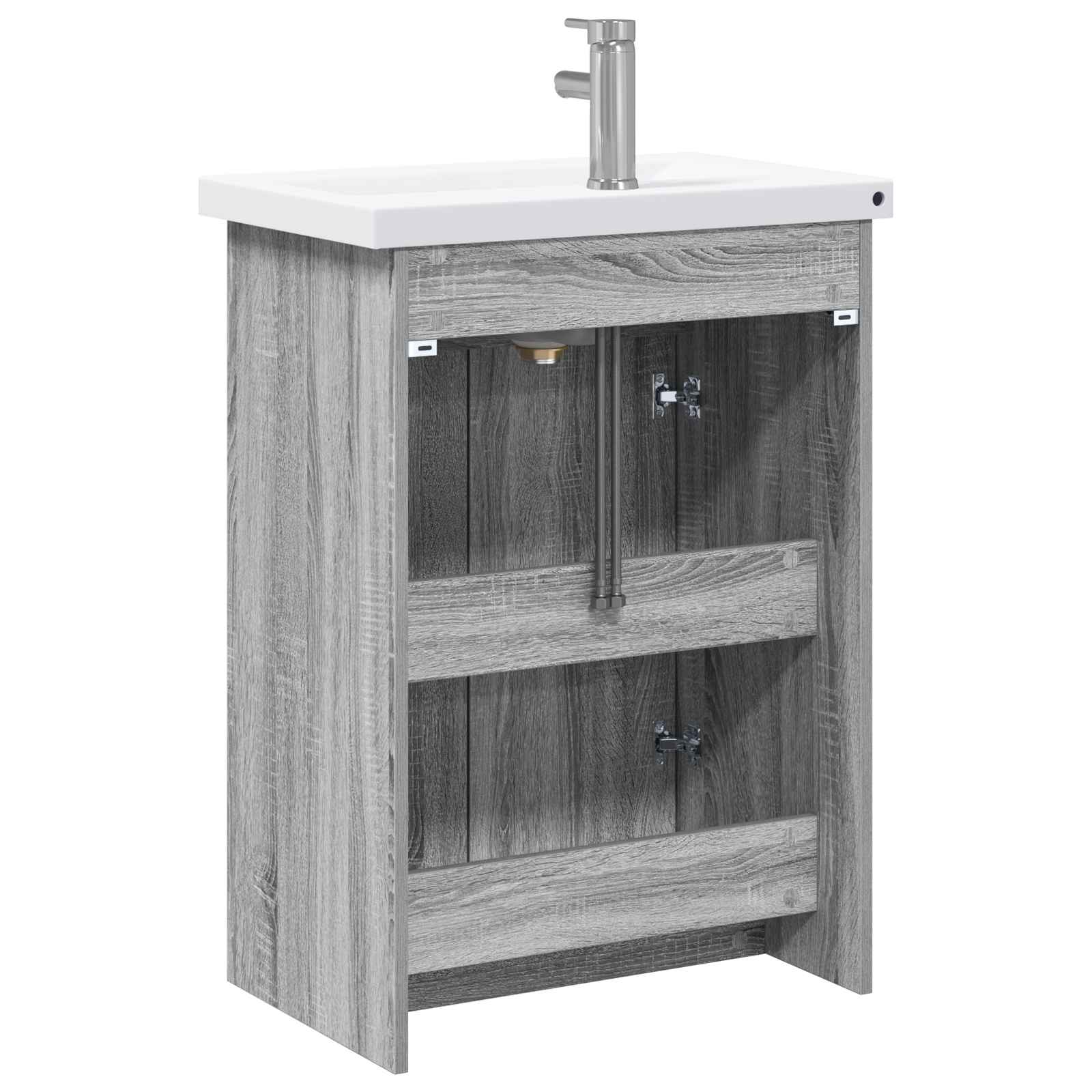 Badkamermeubelset Grijs Sonoma 81 x 40 x 84,5 cm Bewerkt hout