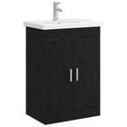 Badkamermeubelset zwart eiken 61x40x84,5 cm