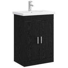 Badkamermeubelset Zwart eiken 61 x 40 x 84,5 cm Bewerkt hout