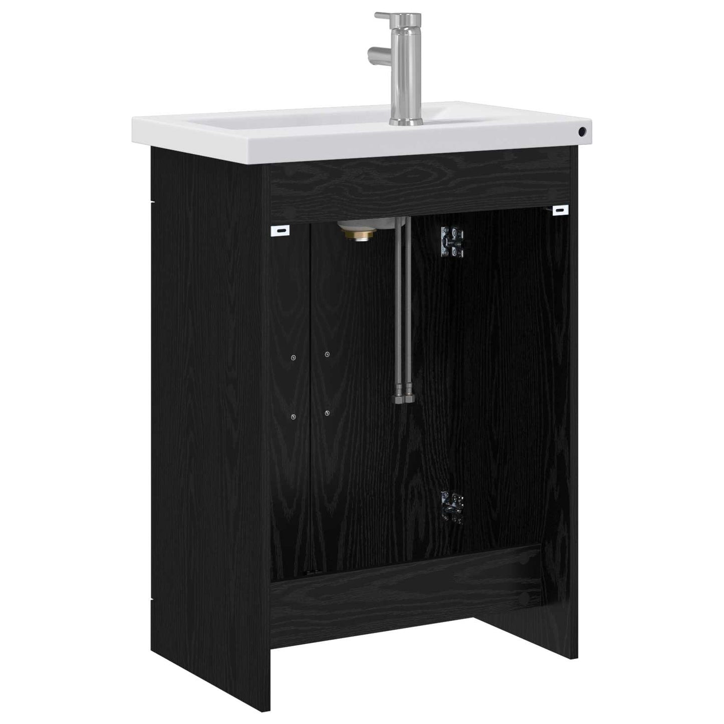 Badkamermeubelset Zwart eiken 61 x 40 x 84,5 cm Bewerkt hout