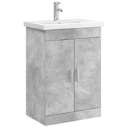 Badkamermeubelset 61x40x84,5 cm bewerkt hout betongrijs
