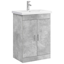 Badkamermeubelset Betongrijs 61 x 40 x 84,5 cm Bewerkt hout