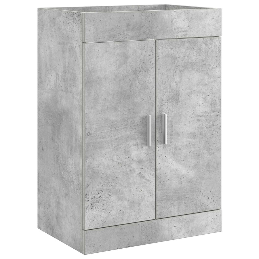 Badkamermeubelset Betongrijs 61 x 40 x 84,5 cm Bewerkt hout