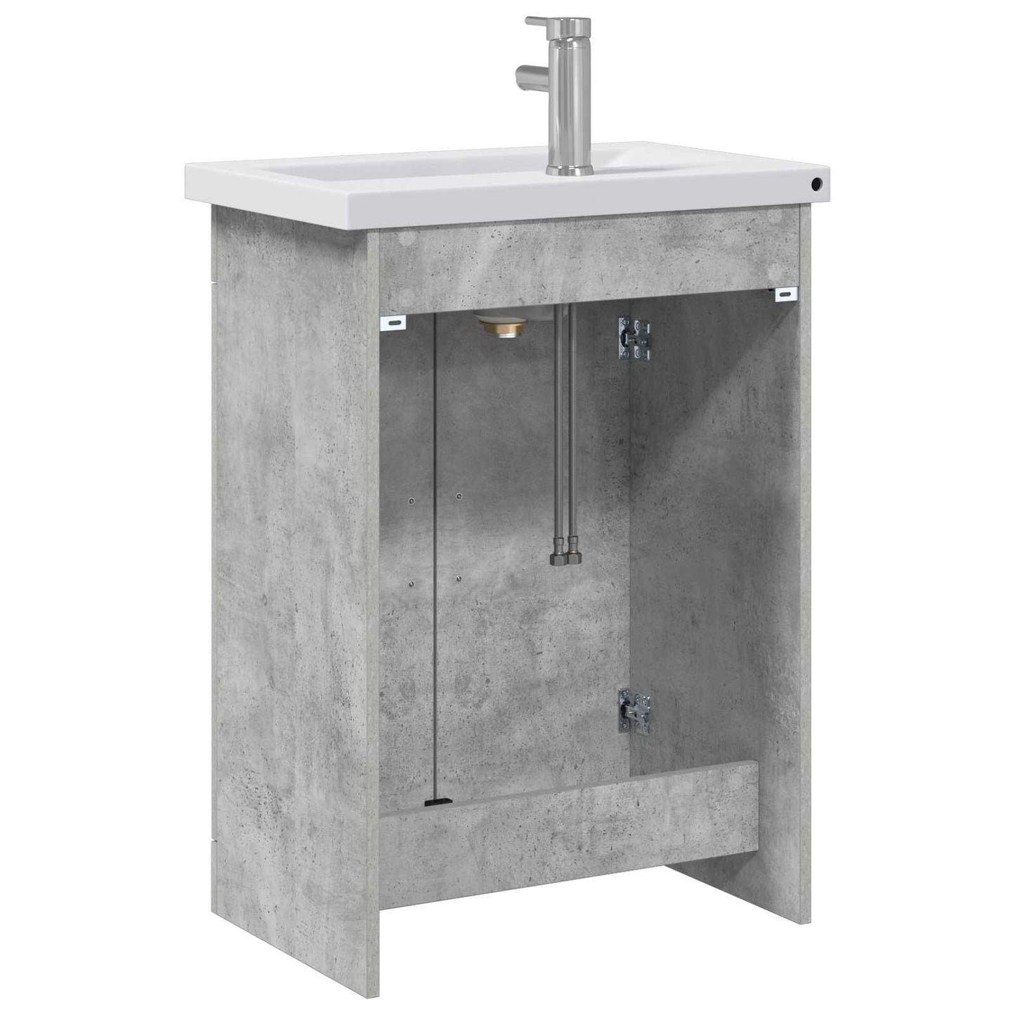 Badkamermeubelset Betongrijs 61 x 40 x 84,5 cm Bewerkt hout