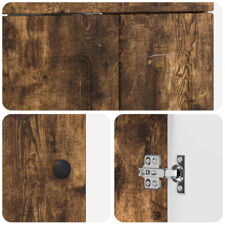 Badkamermeubelset Gerookt eiken 61 x 40 x 84,5 cm Bewerkt hout