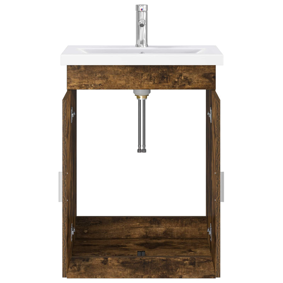 Badkamermeubelset Gerookt eiken 61 x 40 x 84,5 cm Bewerkt hout