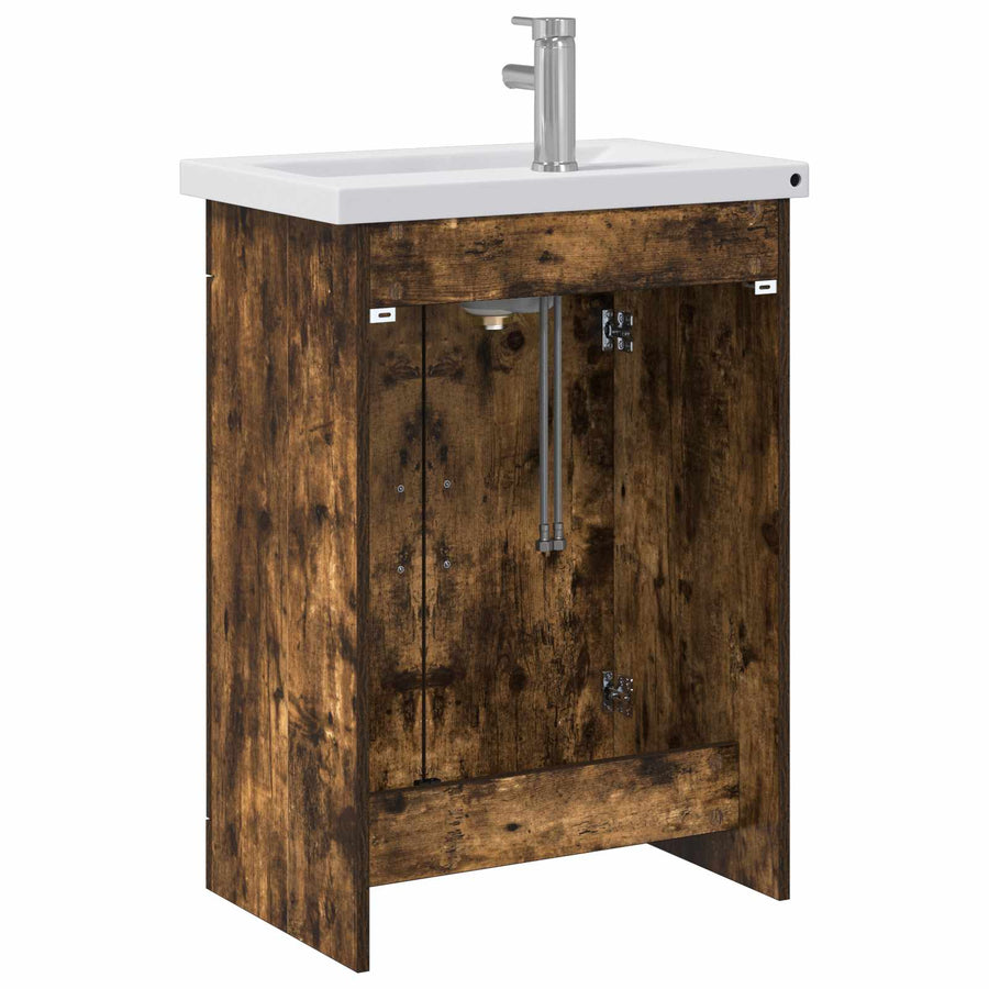Badkamermeubelset Gerookt eiken 61 x 40 x 84,5 cm Bewerkt hout