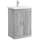 Badkamermeubelset 61x40x84,5 cm grijs Sonoma bewerkt hout