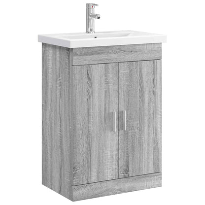 Badkamermeubelset Grijs Sonoma 61 x 40 x 84,5 cm Bewerkt hout