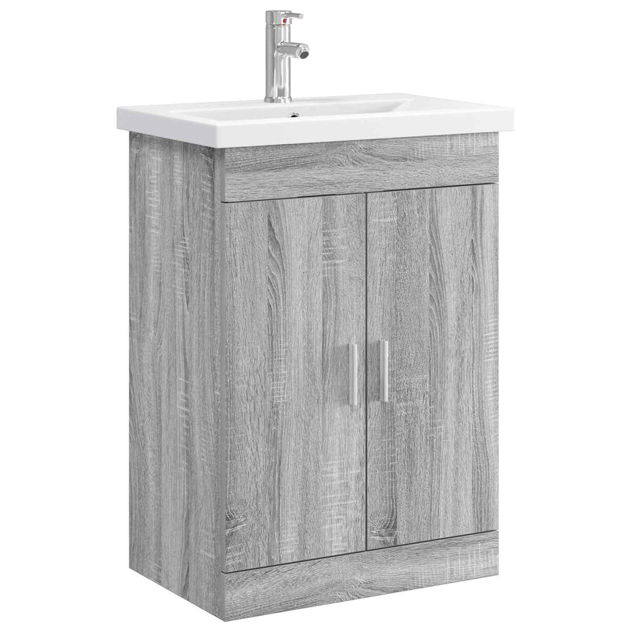 Badkamermeubelset Grijs Sonoma 61 x 40 x 84,5 cm Bewerkt hout
