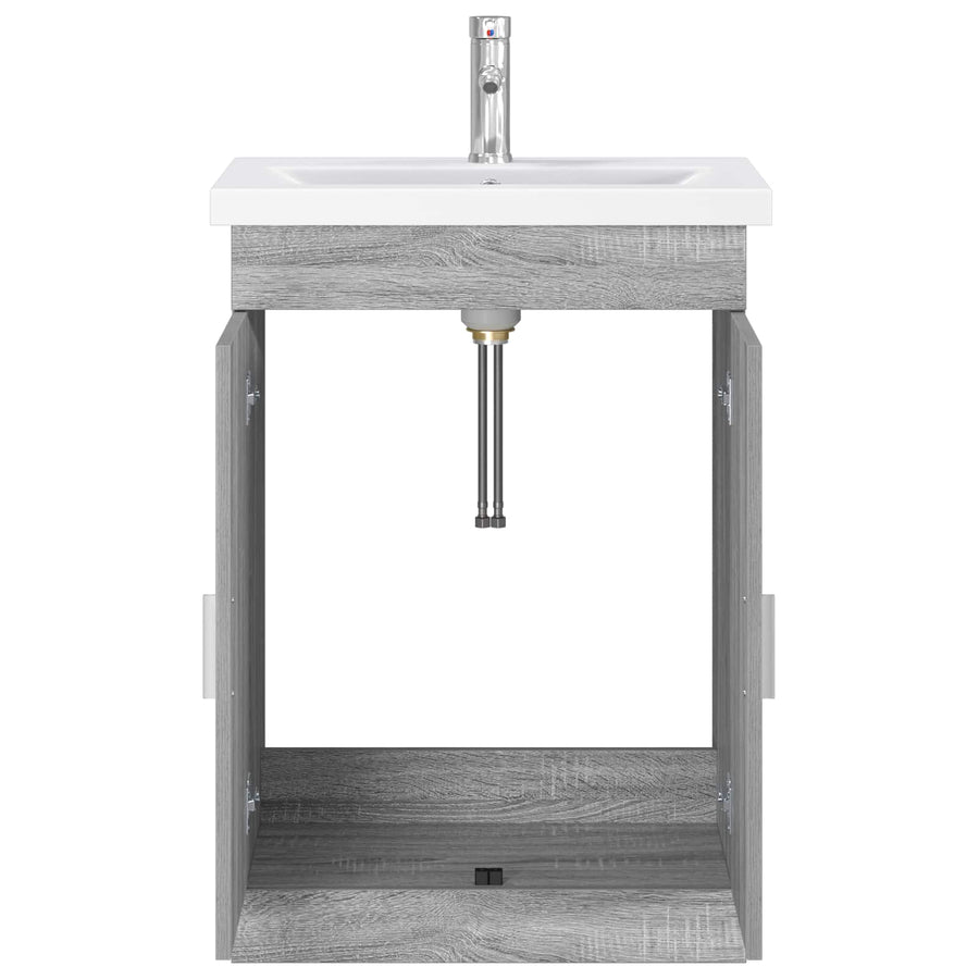 Badkamermeubelset Grijs Sonoma 61 x 40 x 84,5 cm Bewerkt hout