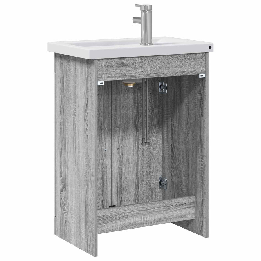 Badkamermeubelset Grijs Sonoma 61 x 40 x 84,5 cm Bewerkt hout