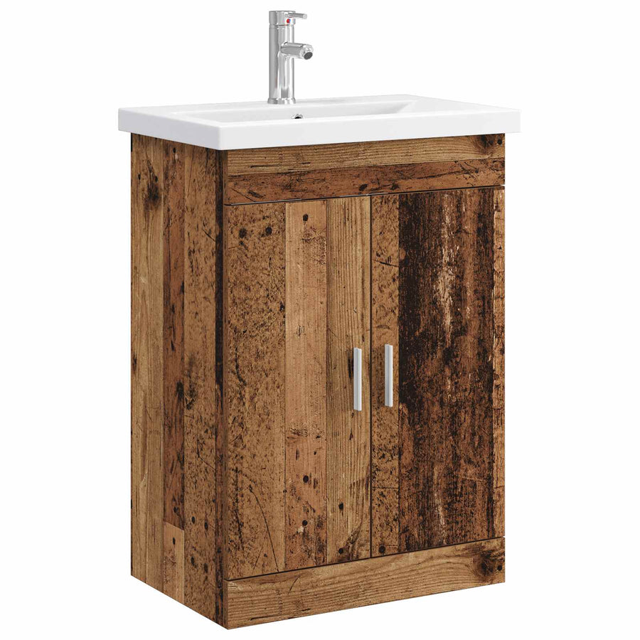 Badkamermeubelset Oud hout 61 x 40 x 84,5 cm Bewerkt hout