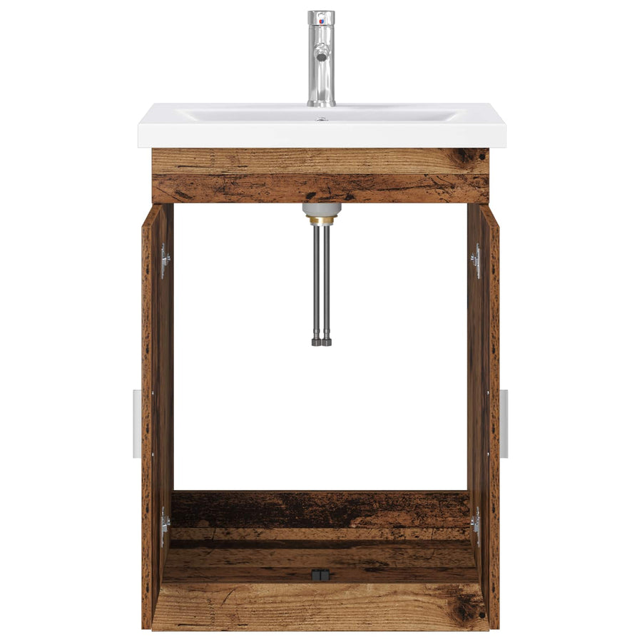 Badkamermeubelset Oud hout 61 x 40 x 84,5 cm Bewerkt hout
