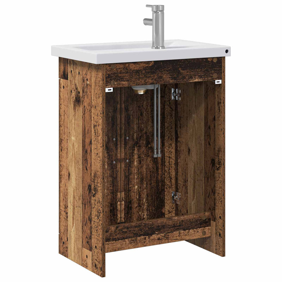 Badkamermeubelset Oud hout 61 x 40 x 84,5 cm Bewerkt hout