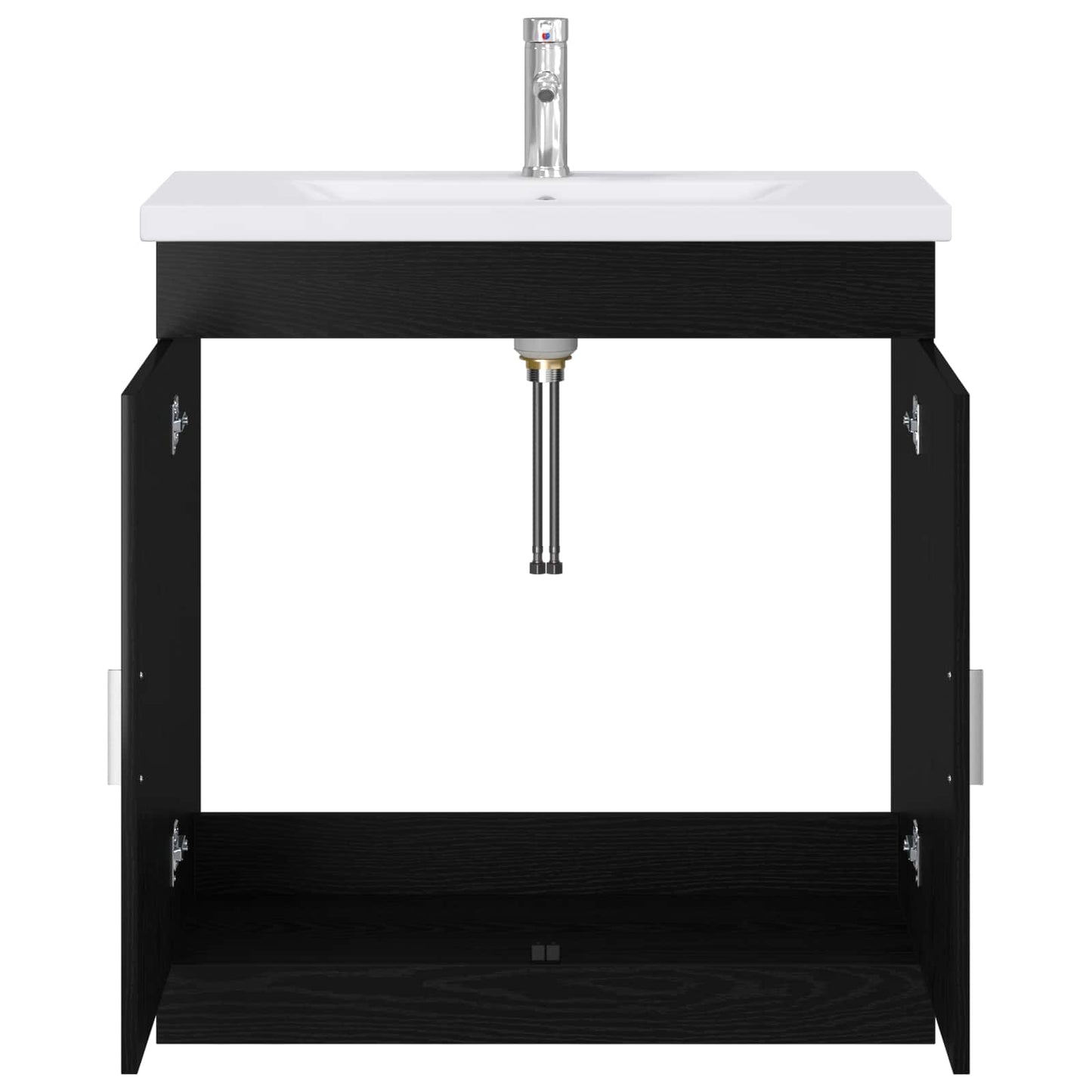 Badkamermeubelset Zwart eiken 81 x 40 x 84,5 cm Bewerkt hout