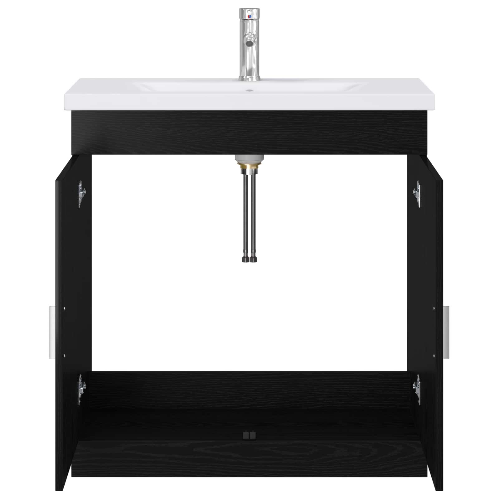 Badkamermeubelset Zwart eiken 81 x 40 x 84,5 cm Bewerkt hout