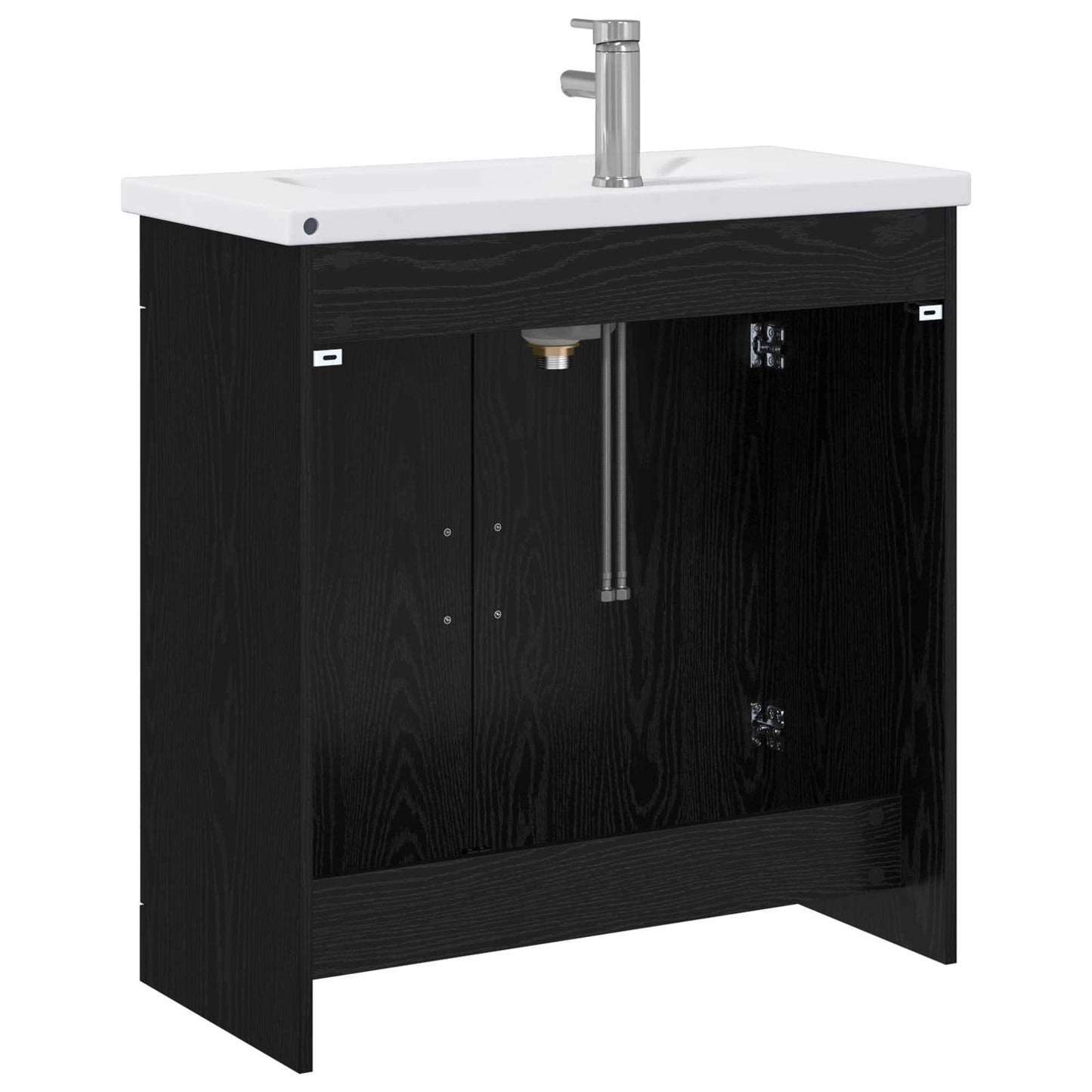 Badkamermeubelset Zwart eiken 81 x 40 x 84,5 cm Bewerkt hout