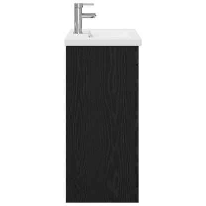 Badkamermeubelset Zwart eiken 81 x 40 x 84,5 cm Bewerkt hout