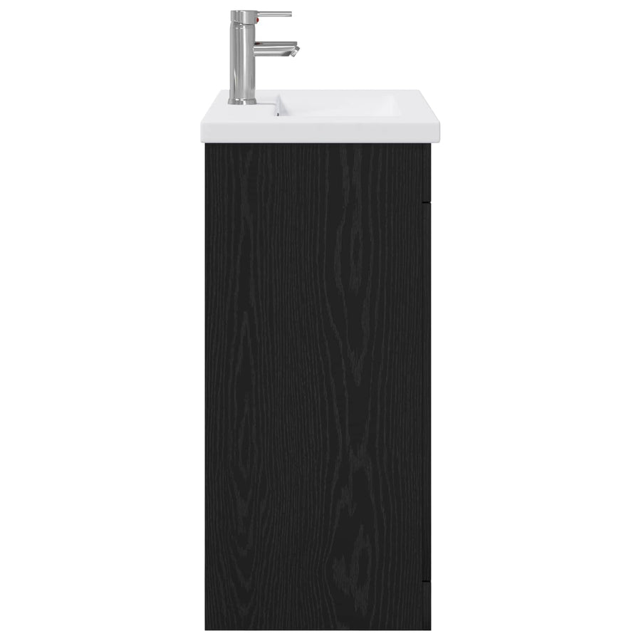 Badkamermeubelset Zwart eiken 81 x 40 x 84,5 cm Bewerkt hout