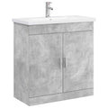 Badkamermeubelset Betongrijs 81 x 40 x 84,5 cm Bewerkt hout
