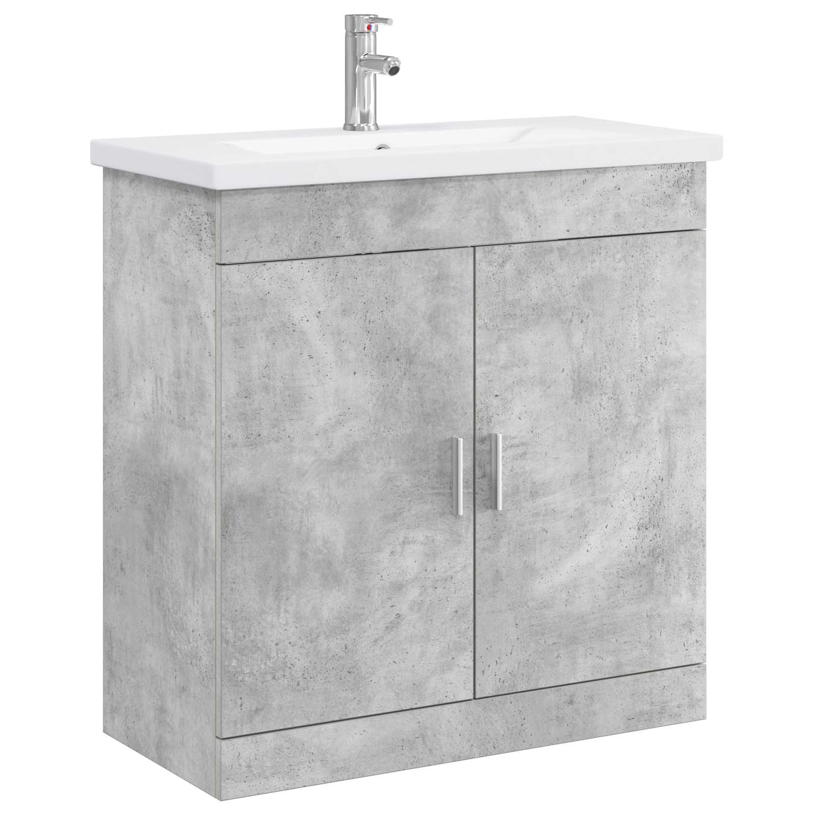 Badkamermeubelset Betongrijs 81 x 40 x 84,5 cm Bewerkt hout