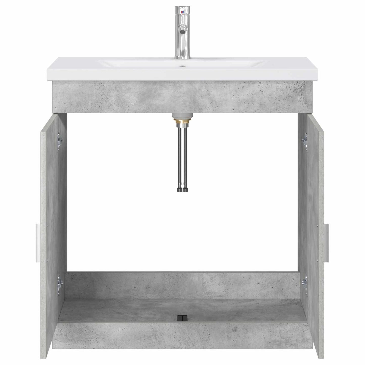 Badkamermeubelset Betongrijs 81 x 40 x 84,5 cm Bewerkt hout