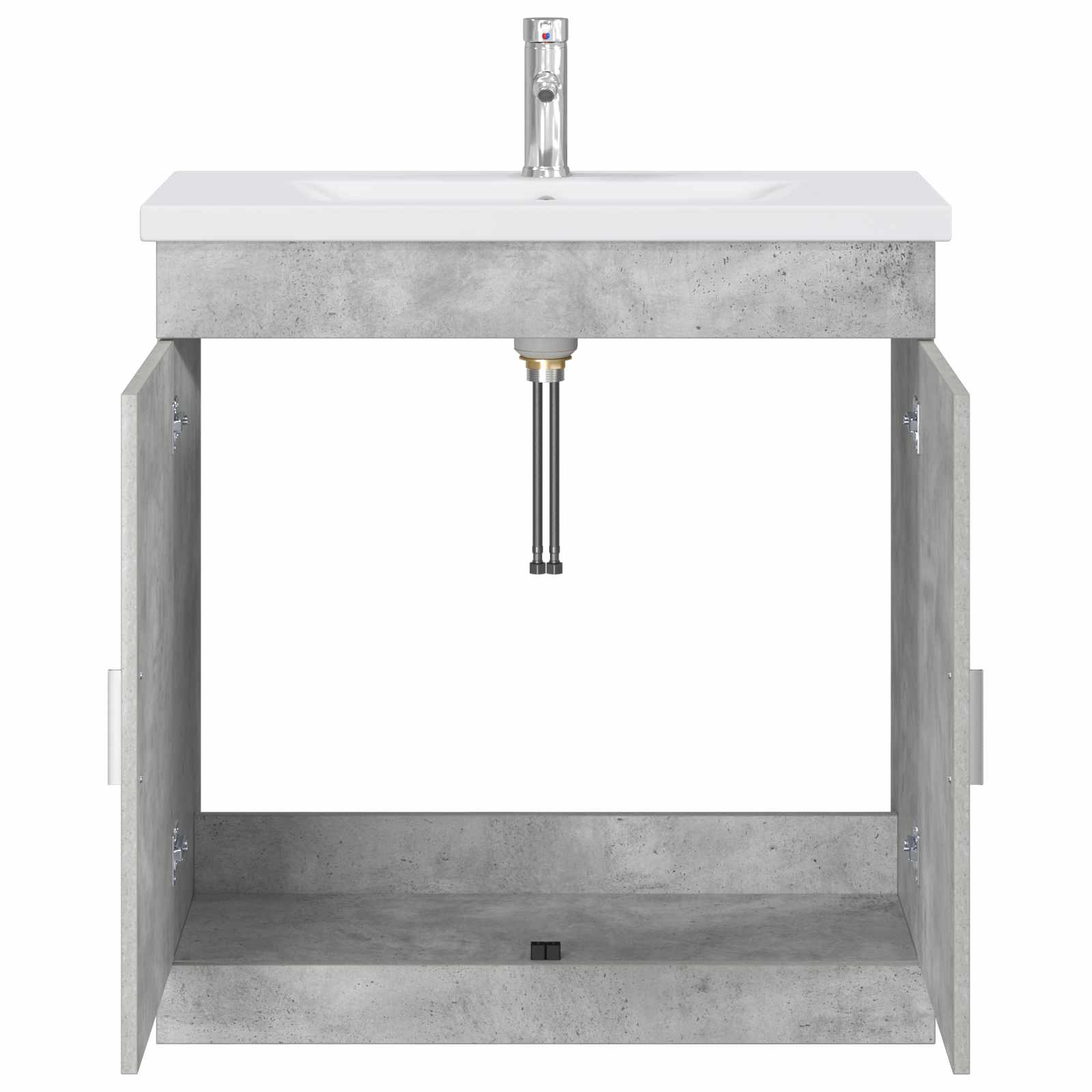 Badkamermeubelset Betongrijs 81 x 40 x 84,5 cm Bewerkt hout