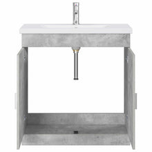 Badkamermeubelset Betongrijs 81 x 40 x 84,5 cm Bewerkt hout