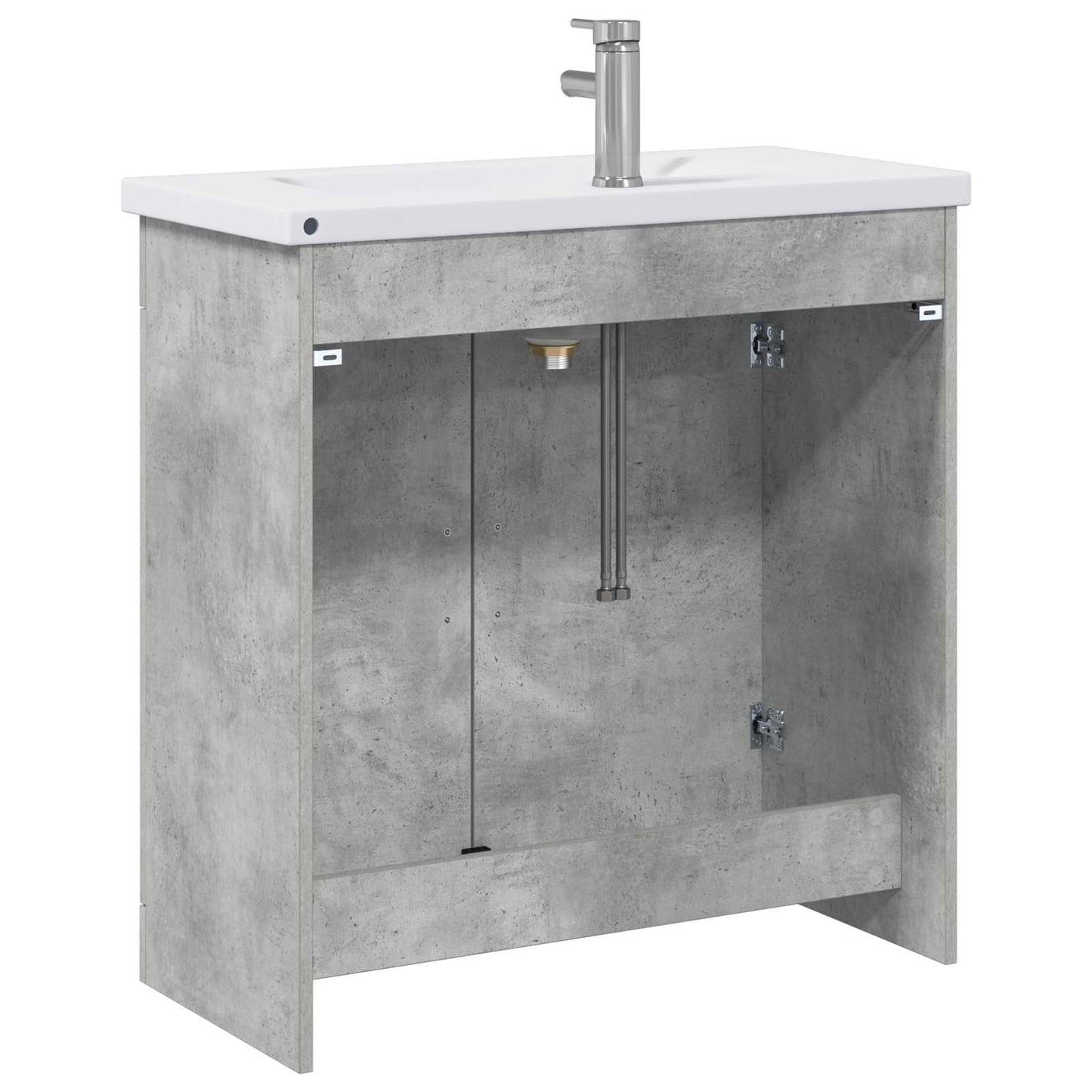 Badkamermeubelset Betongrijs 81 x 40 x 84,5 cm Bewerkt hout