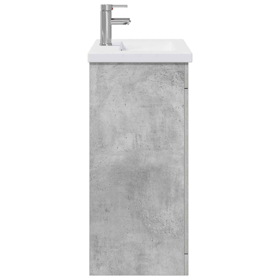 Badkamermeubelset Betongrijs 81 x 40 x 84,5 cm Bewerkt hout