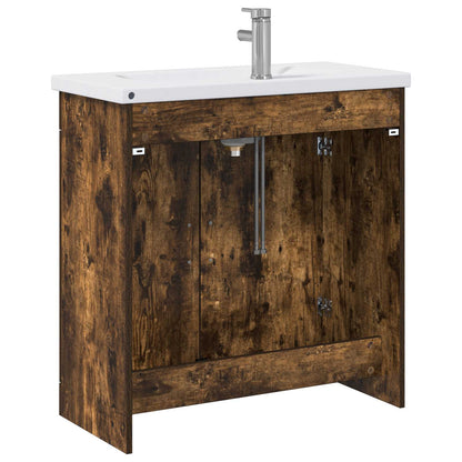 Badkamermeubelset Gerookt eiken 81 x 40 x 84,5 cm Bewerkt hout